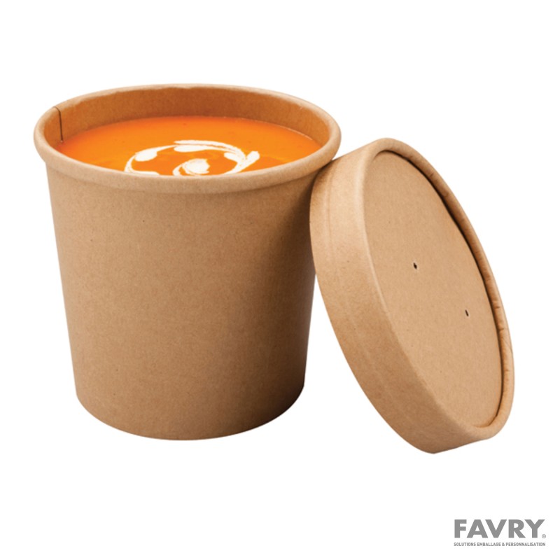 Pot carton brun 470 ml Ø99 x H100 mm | Favry