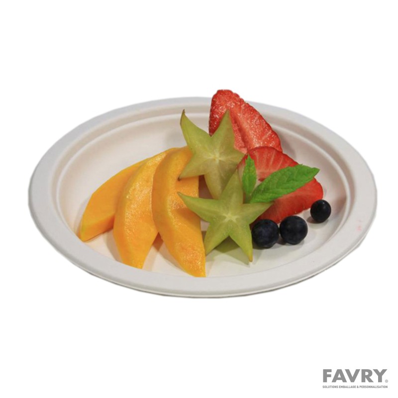 Assiette canne à sucre ronde Ø18 cm | Favry