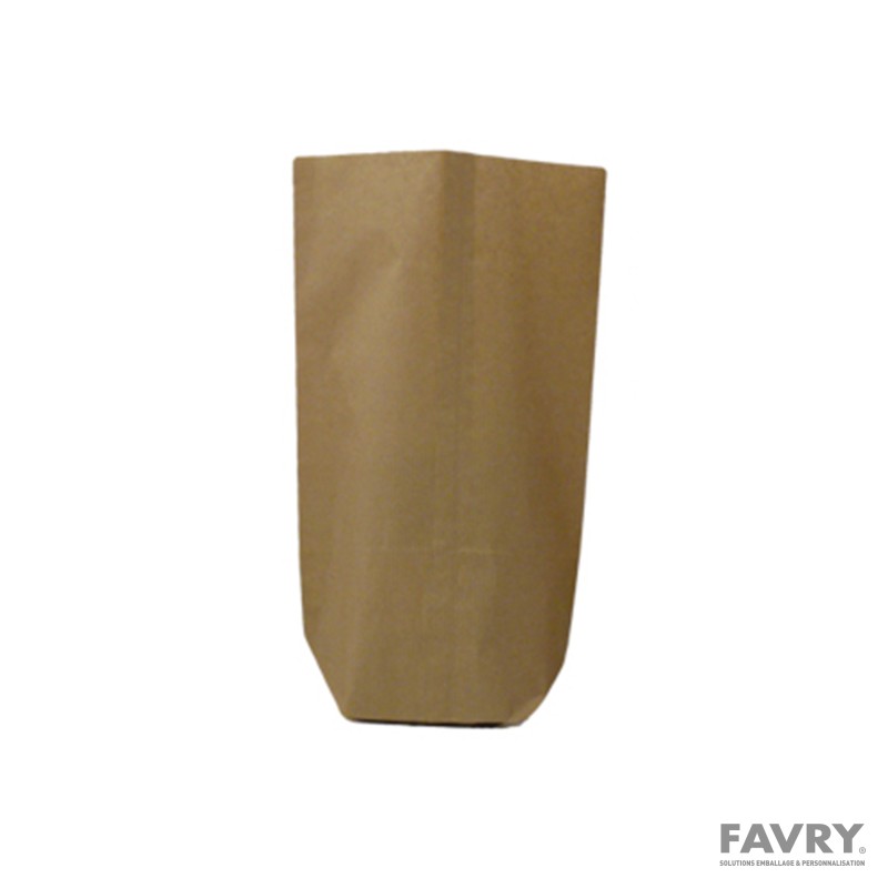Sac écorné simple kraft brun 100 x 185 mm n°4