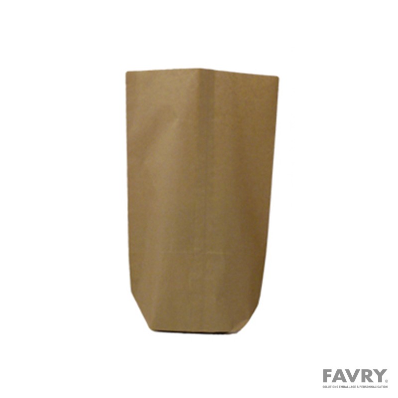 Sac écorne double kraft brun 125 x 225 mm | Favry