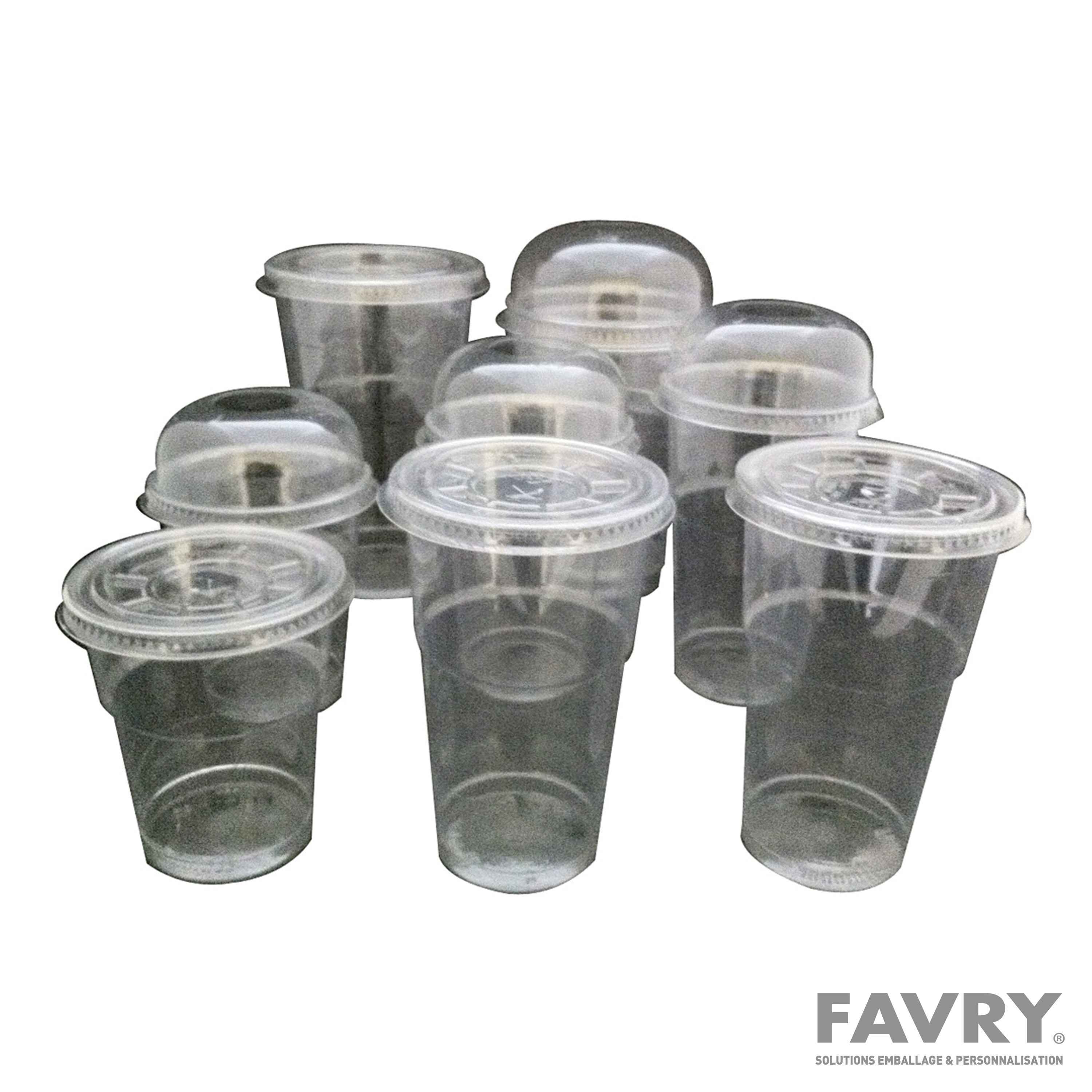 COUVERCLE PLAT SHAKER RPET 20-25-30CL AVEC X /50 pour 10844-10845-10846-35203