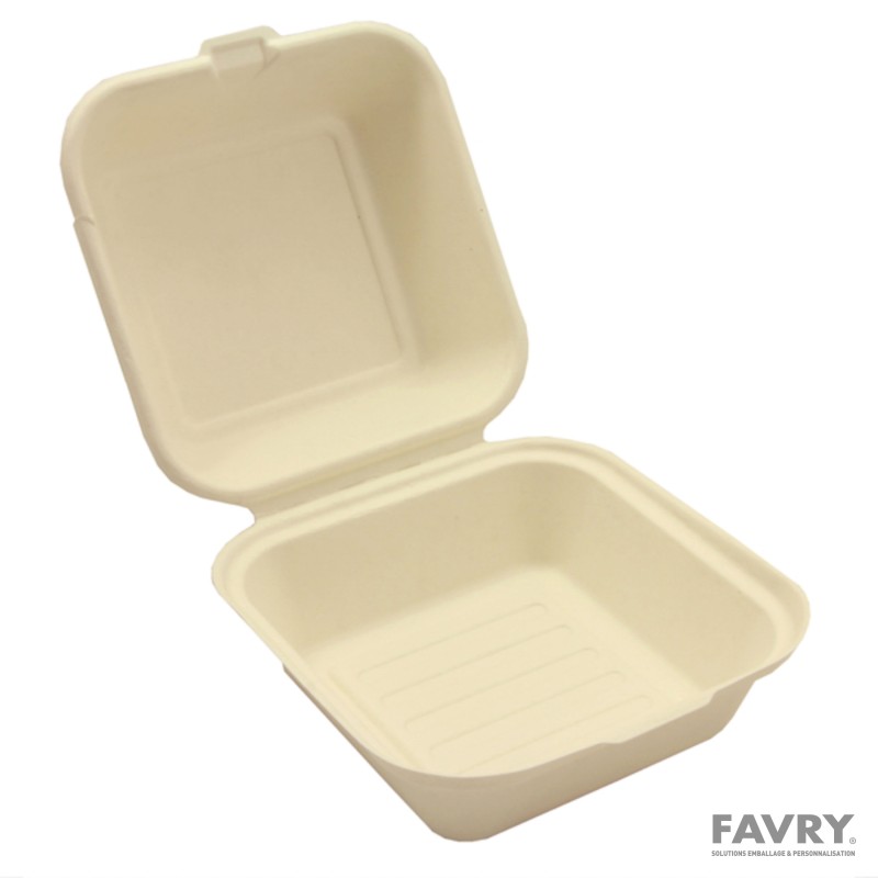 Boîte burger canne à sucre 800 ml | Favry Emballage