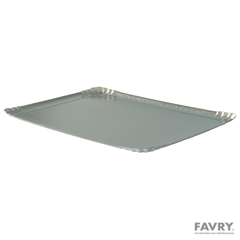 Plateau traiteur 32 x 42 cm argenté