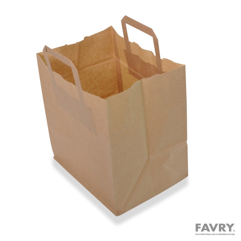 Sac cabas kraft brun 26 + 20 x 25 cm | Favry