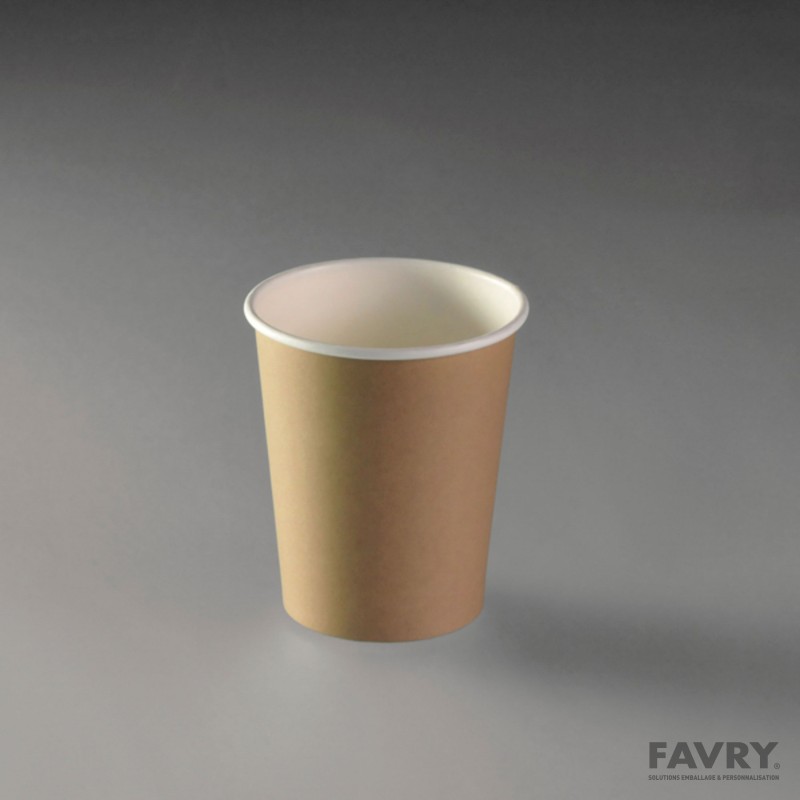 Gobelet carton brun 25 cl Ø80 mm | Favry Emballage