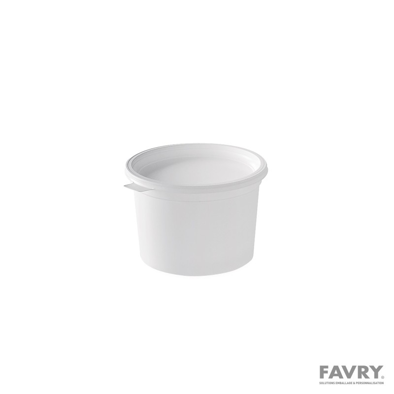 Pot crème 50 cl plastique blanc avec couvercle | Favry