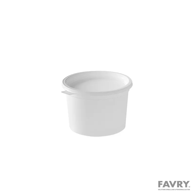 Pot crème 50 cl plastique blanc avec couvercle | Favry