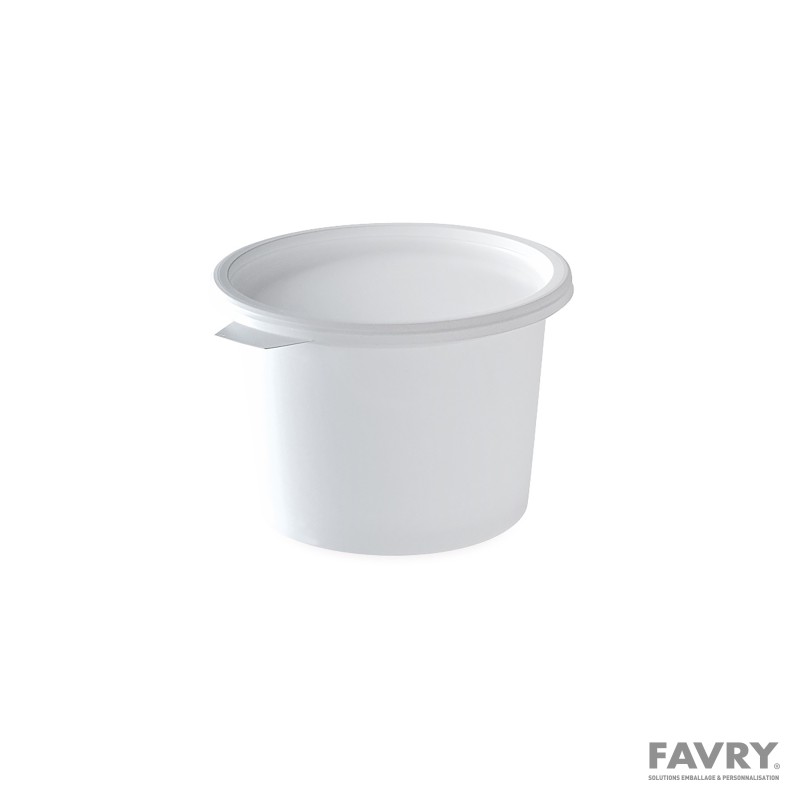 Pot crème 1 kg plastique blanc avec couvercle | Favry