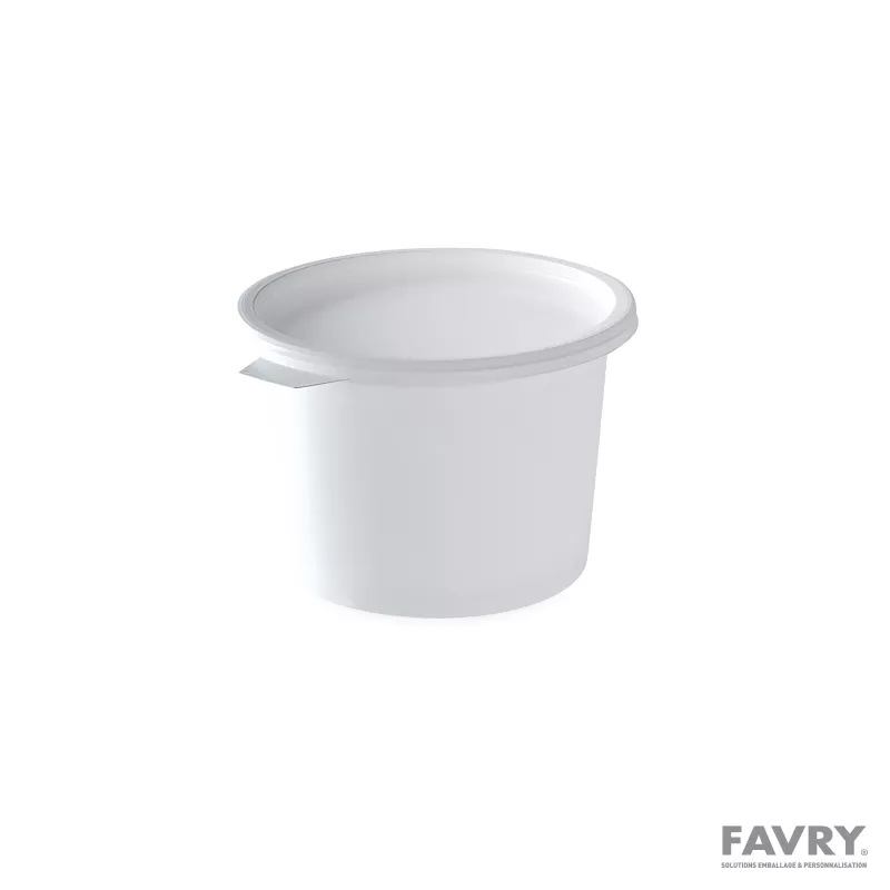 Pot crème 1 kg plastique blanc avec couvercle | Favry