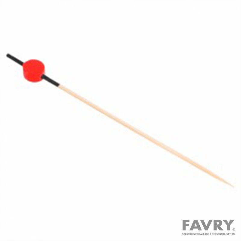 Piques bois déco rouge et noir 12 cm | Favry