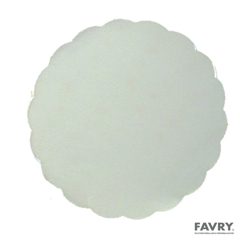 Rond festonné carton blanc Ø15 cm | Favry