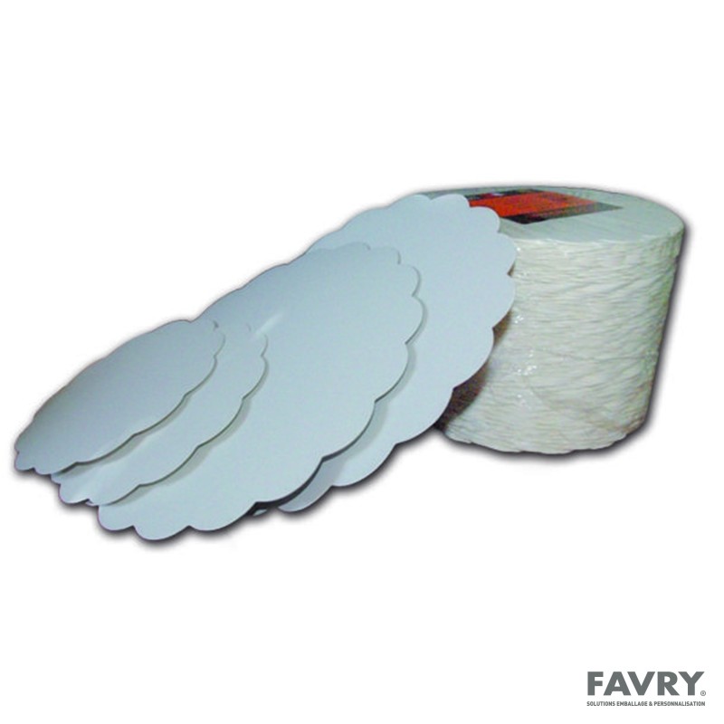 Rond festonné carton blanc Ø29 cm | Favry