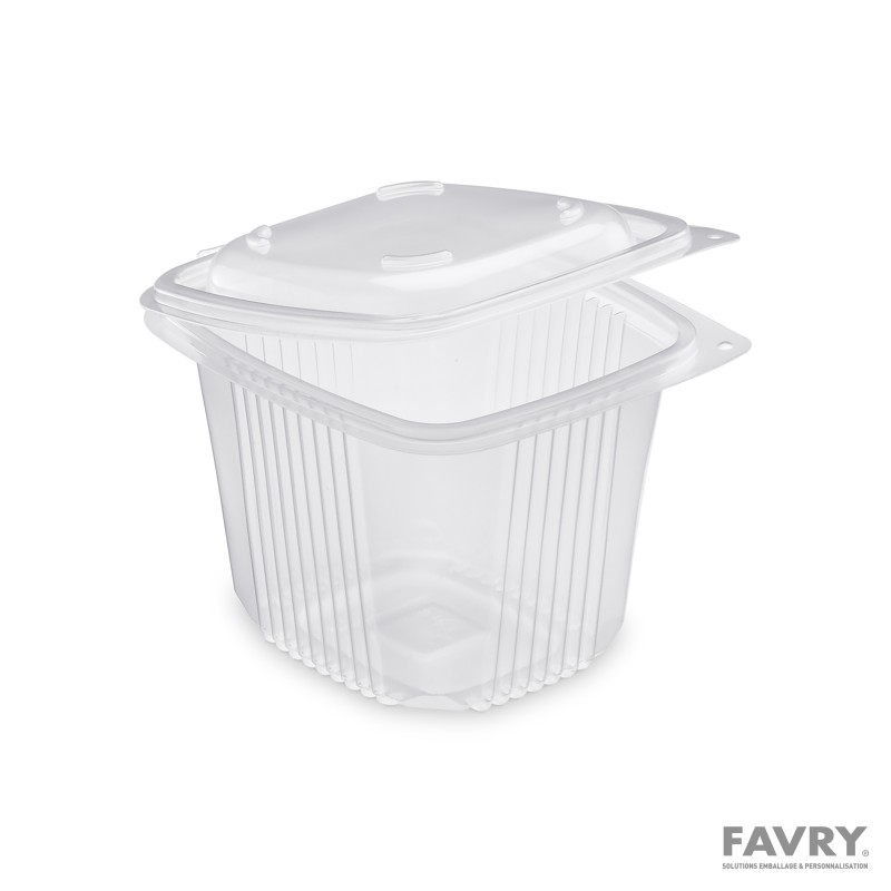 Barquette PP 750 g avec couvercle charnière