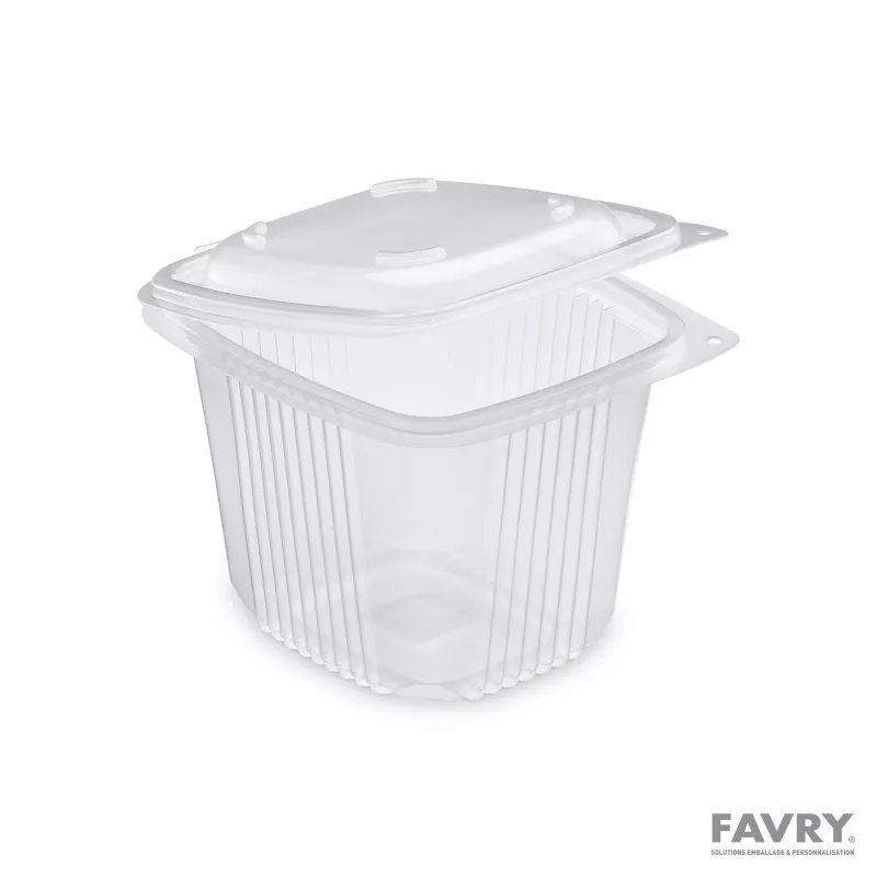 Barquette PP 750 g avec couvercle charnière
