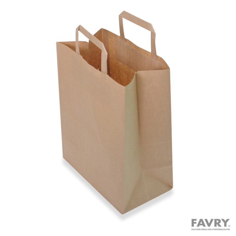 Sac cabas kraft brun 26 + 14 x 30 cm | Favry