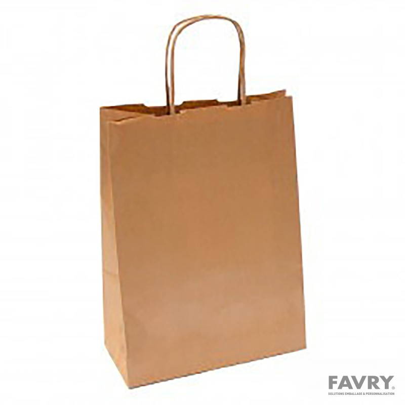 Sac cabas kraft recyclé brun 20 + 10 x 29 cm | Favry