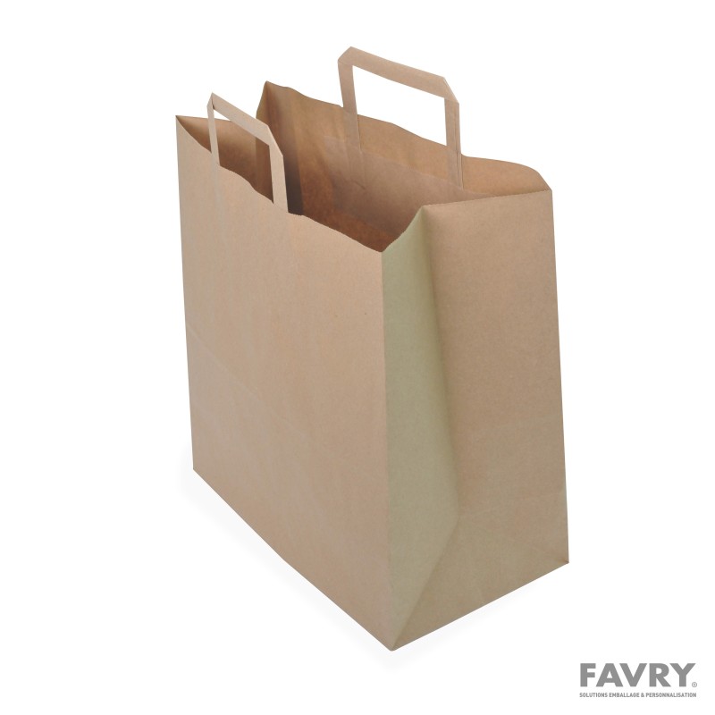 Sac cabas kraft brun 32+22 x 24 cm | Favry