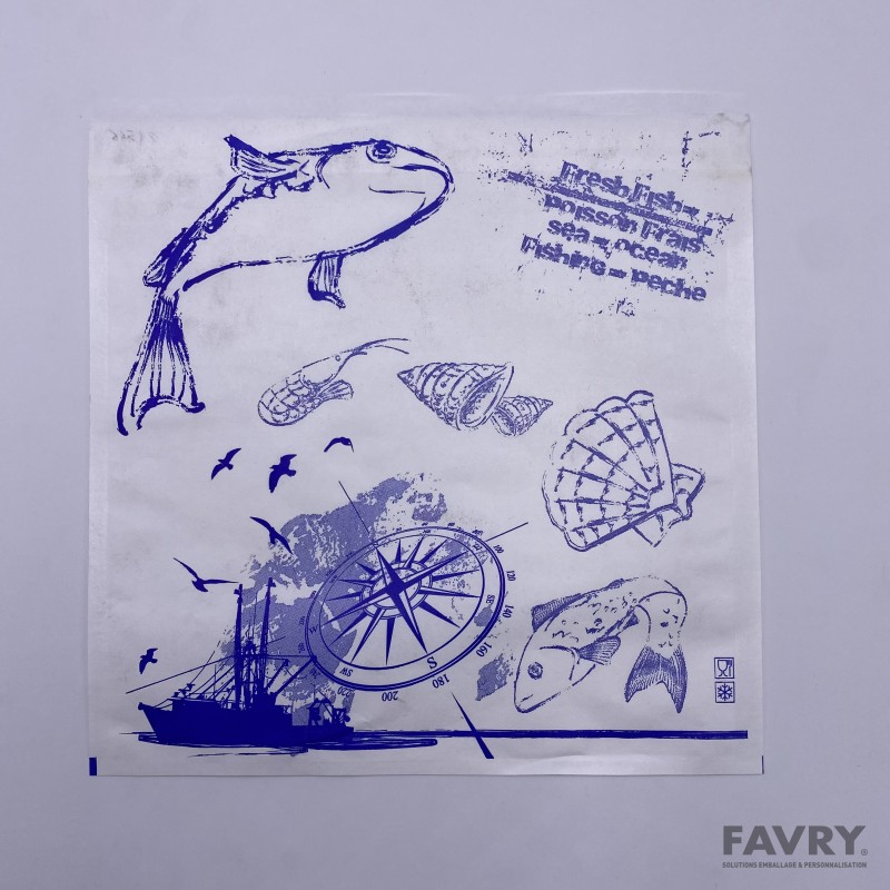 Pochette adhésive poissonnerie 250 x 250 mm | Favry