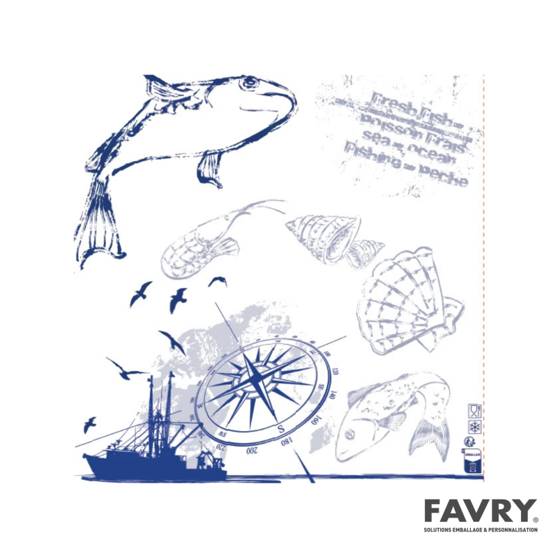 Pochette adhésive 250 x 320 mm Poissonnerie | Favry