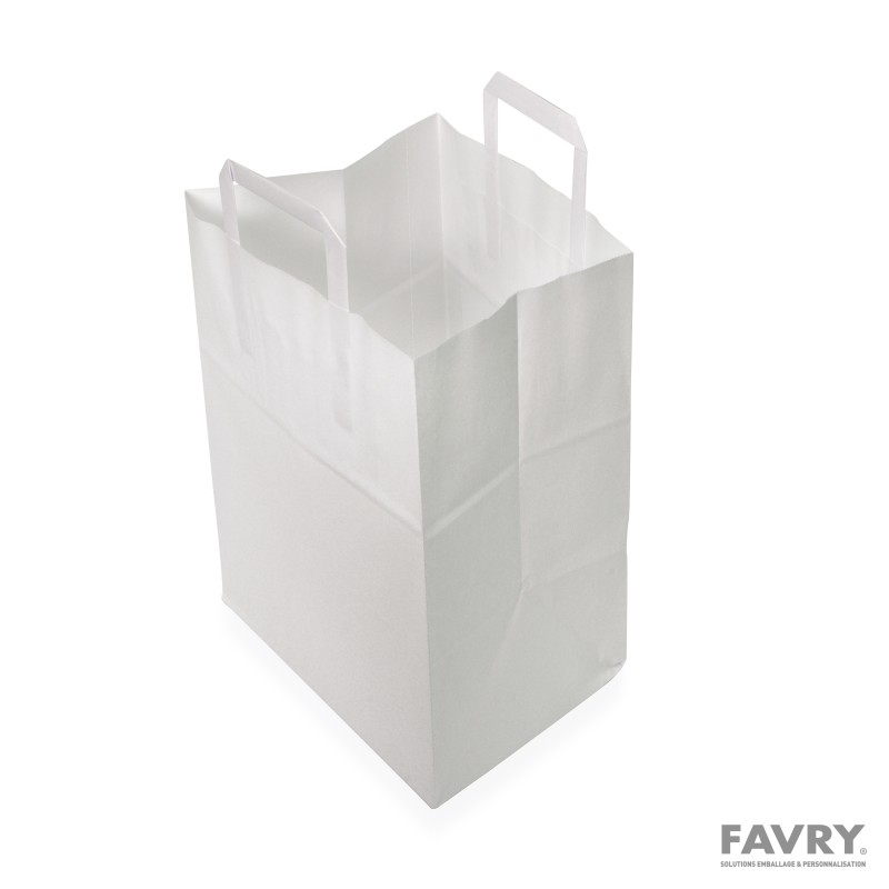 Sac cabas kraft blanc 26 + 17 x 25 cm | Favry