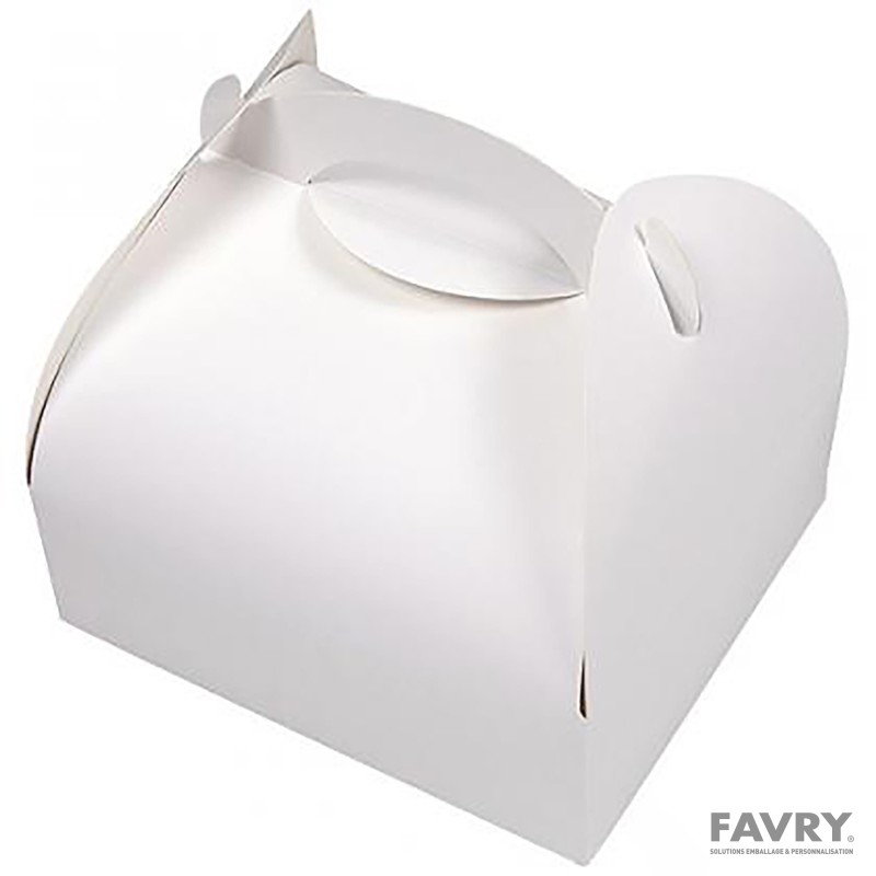 Boîte pâtissière blanche 10 x 18 cm | Favry