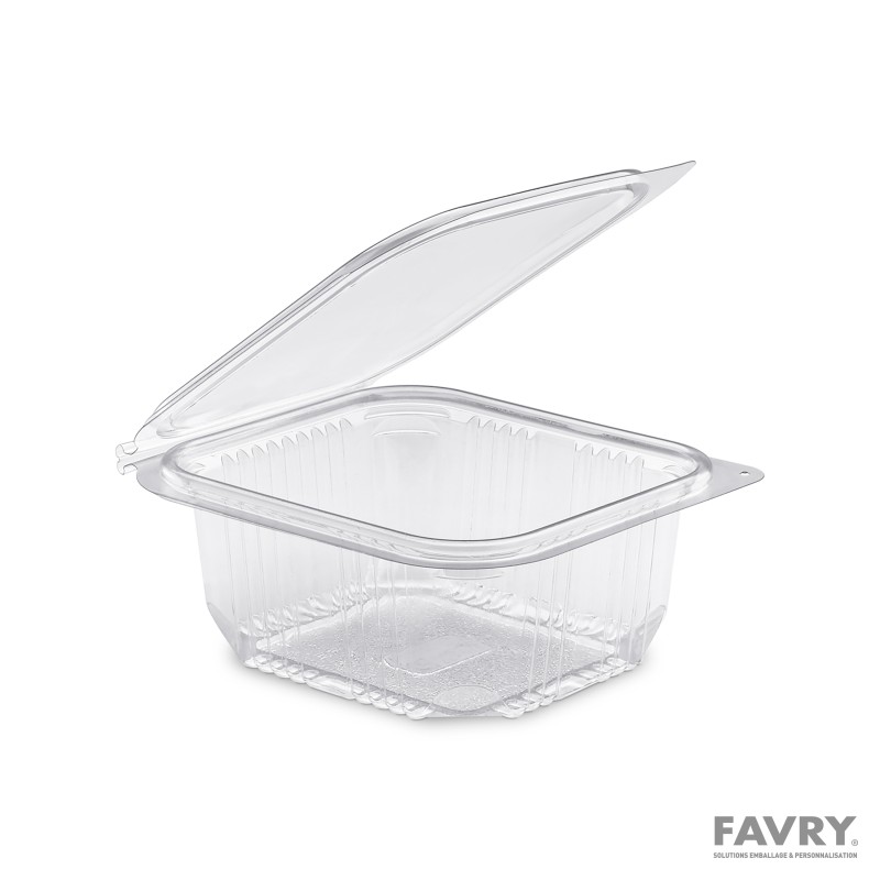 Barquette PET couvercle charnière 500 g | Favry