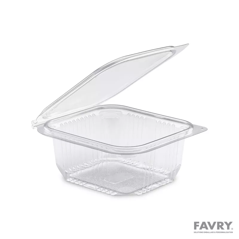 Barquette PET couvercle charnière 500 g | Favry