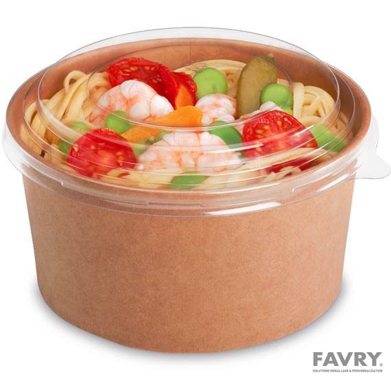 POT CARTON BRUN Ø150 H52MM 500ML ~50 couv 34225
