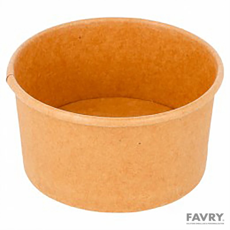 Pot à glace carton brun 90 ml Ø72 mm | Favry