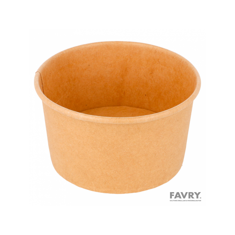 Pot à glace carton brun 180 ml | Favry