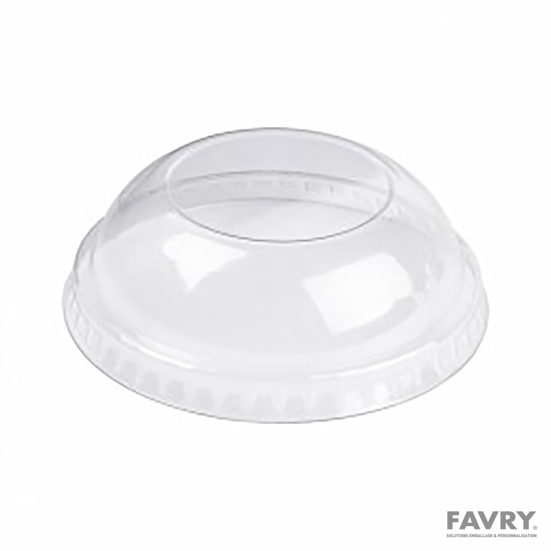 Couvercle dôme PET sans trou Ø77 mm | Favry