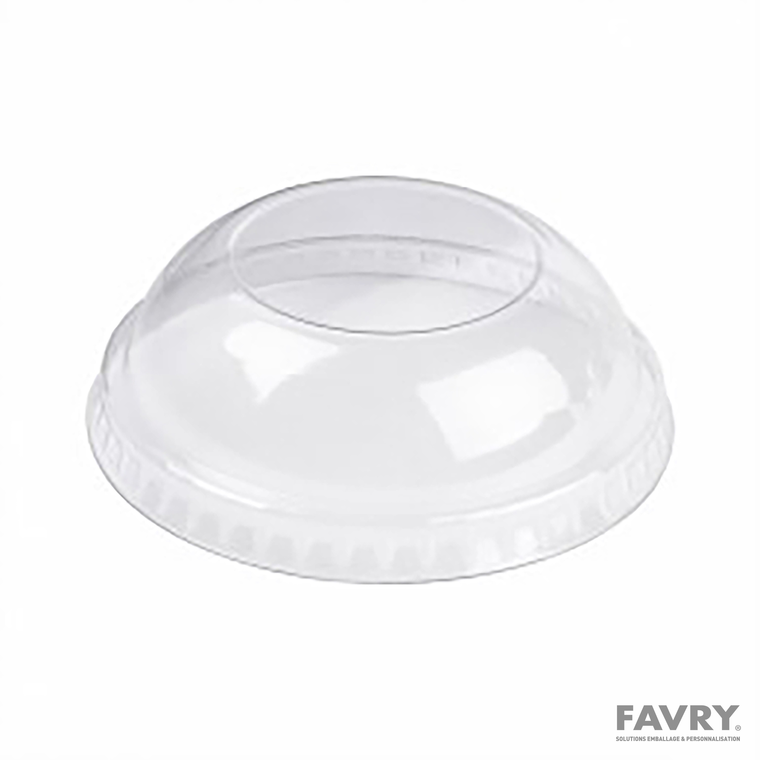 COUVERCLE DOME SANS TROU PET POUR POT GLACE Ø77MM ~100 pour 34783