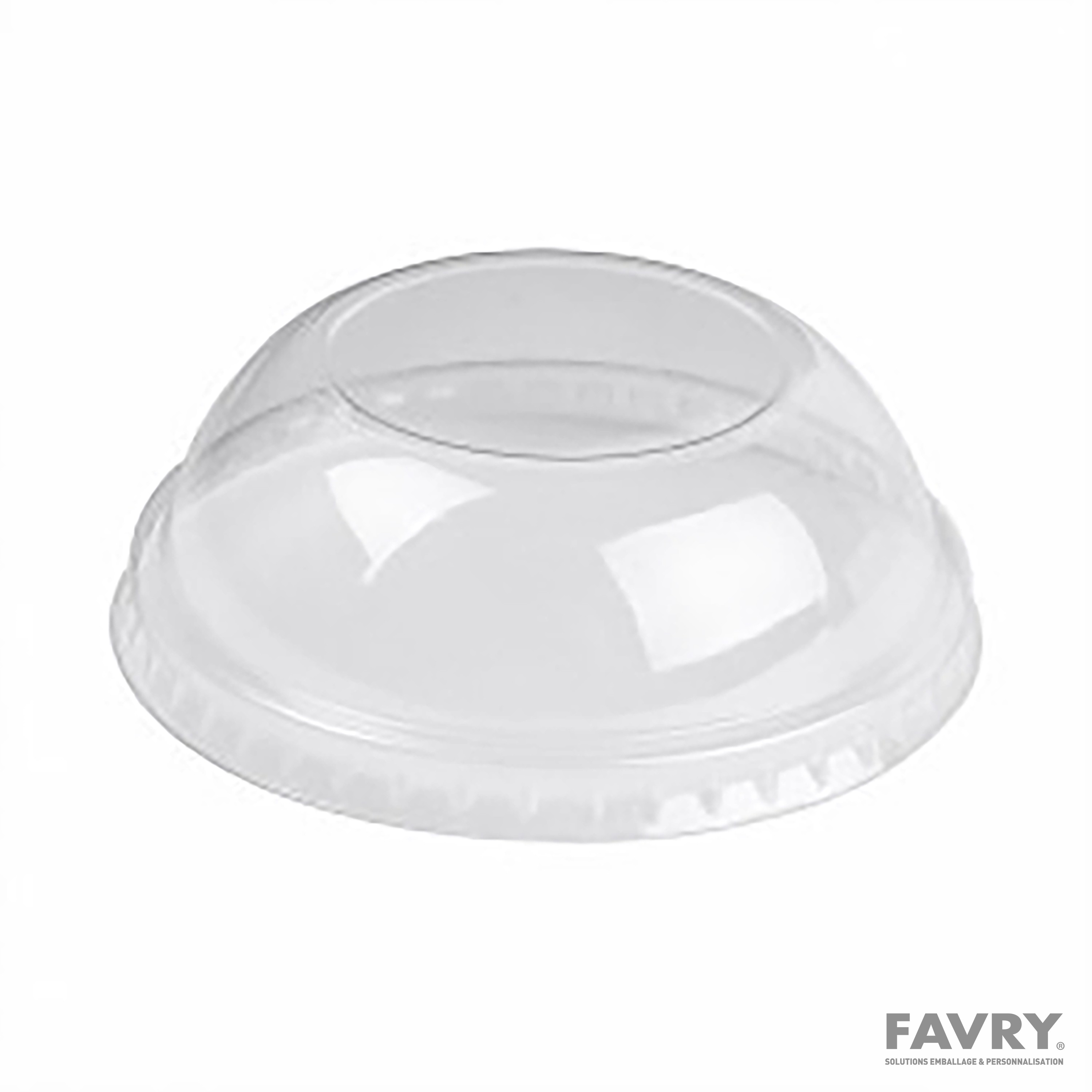 COUVERCLE DOME SANS TROU PET POUR POT GLACE Ø85MM ~100 pour 34784