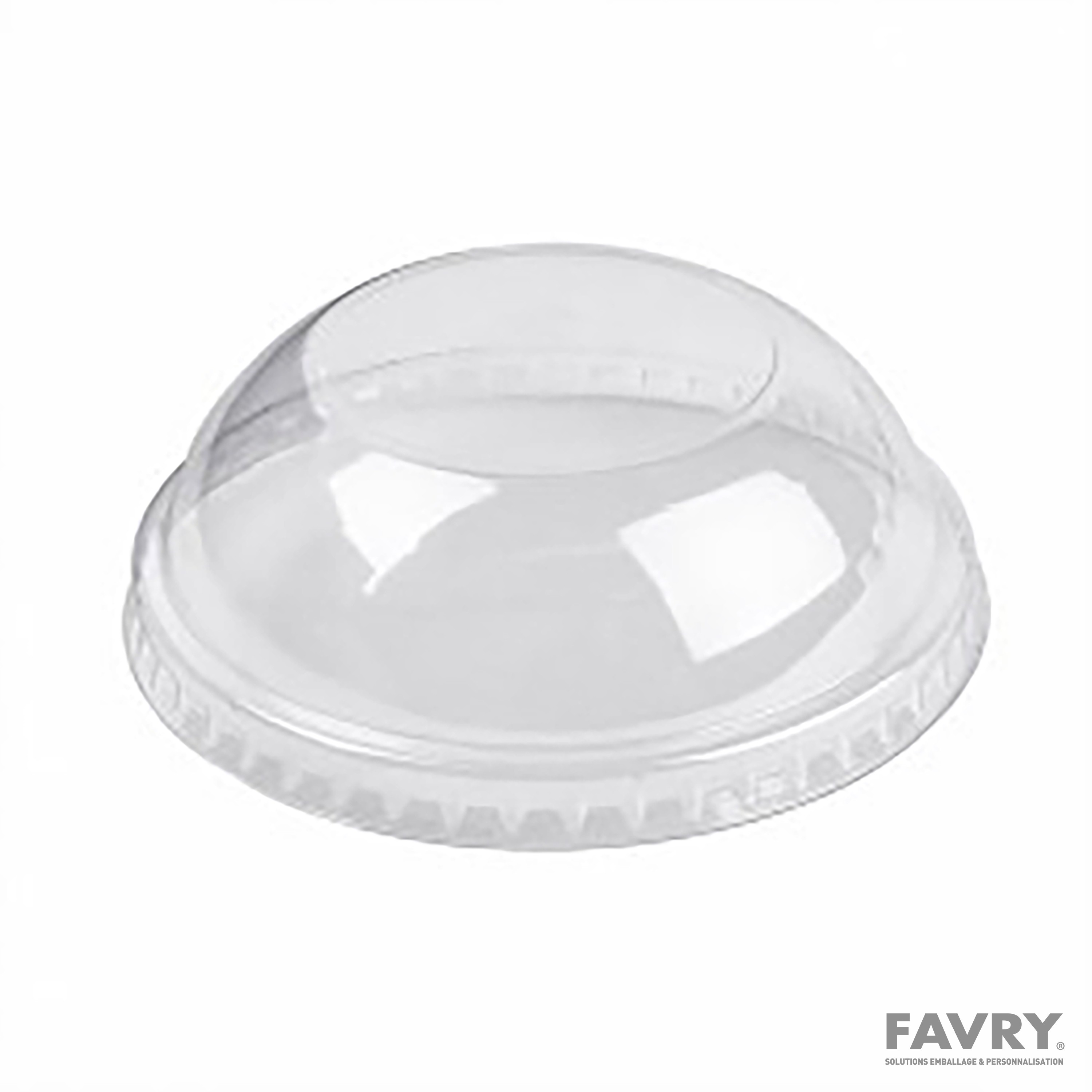 COUVERCLE DOME SANS TROU PET POUR POT GLACE Ø94MM ~100 pour 34713