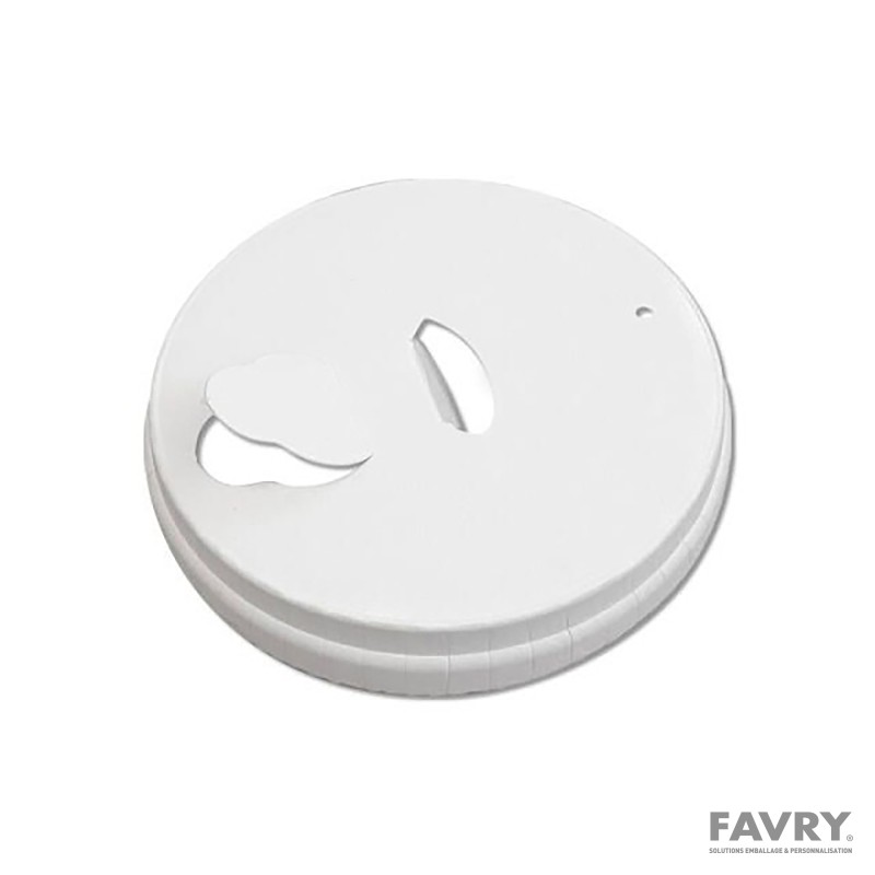 Couvercle carton blanc Ø70 mm avec bec verseur