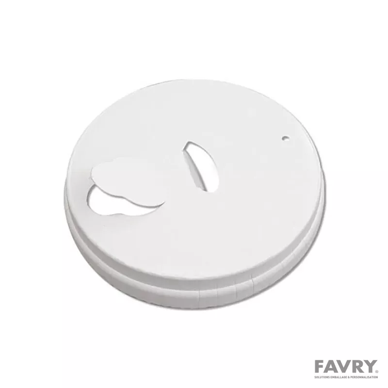Couvercle carton blanc Ø70 mm avec bec verseur