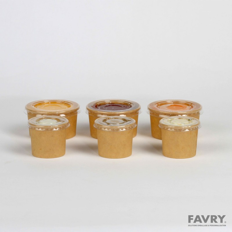 Pot à sauce carton brun 3 cl Ø43 x H37 mm