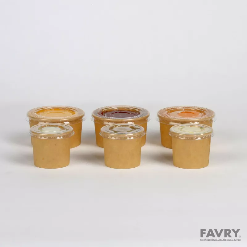 Pot à sauce carton brun 3 cl Ø43 x H37 mm