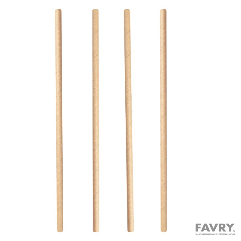 Chalumeau paille kraft brun 20 cm | Favry