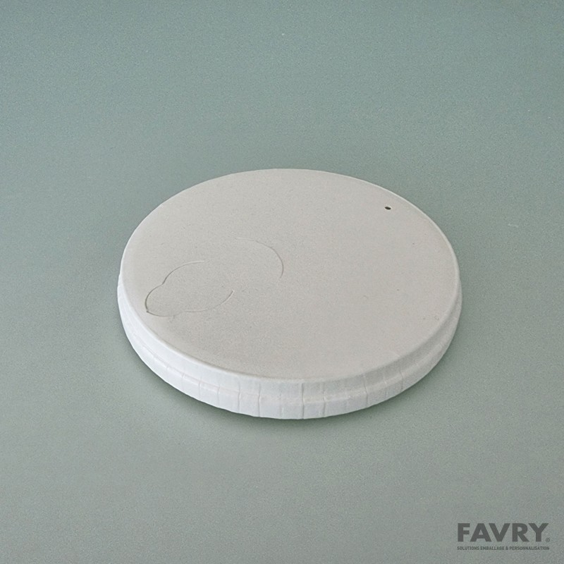 Couvercle carton blanc Ø90 mm avec bec verseur | Favry