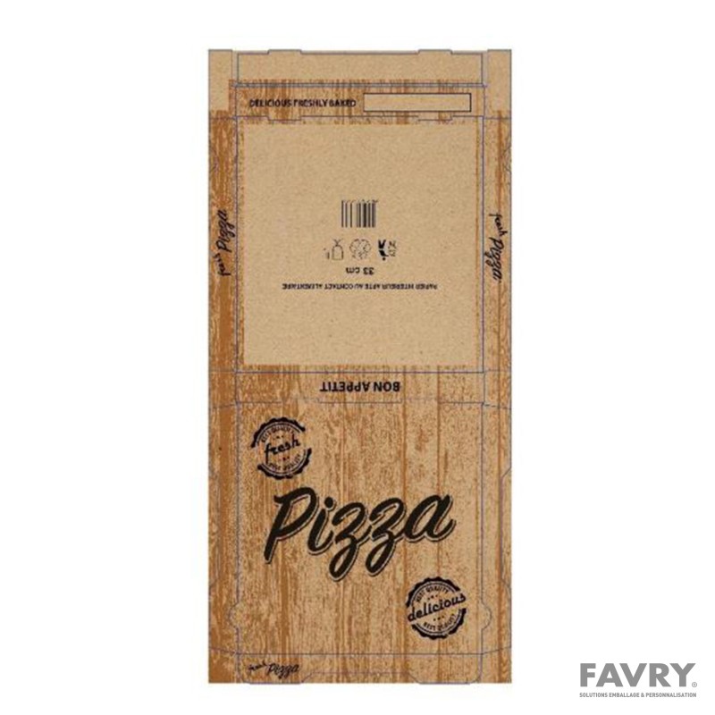 Boîte pizza carton brun 31 x 31 x 3,8 cm | Favry