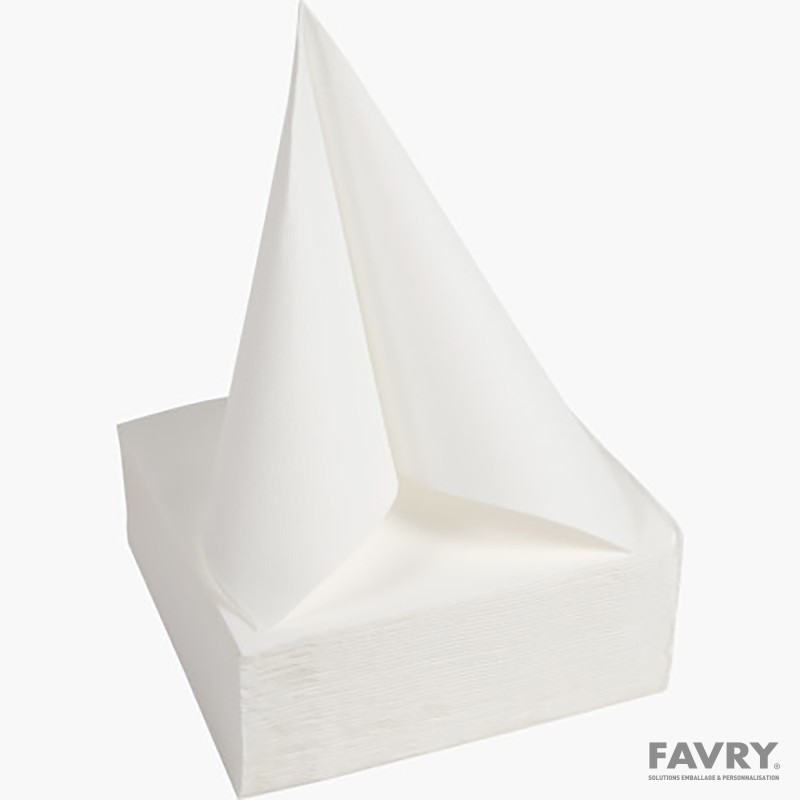 Serviette ouate double point blanche 38 × 38 cm