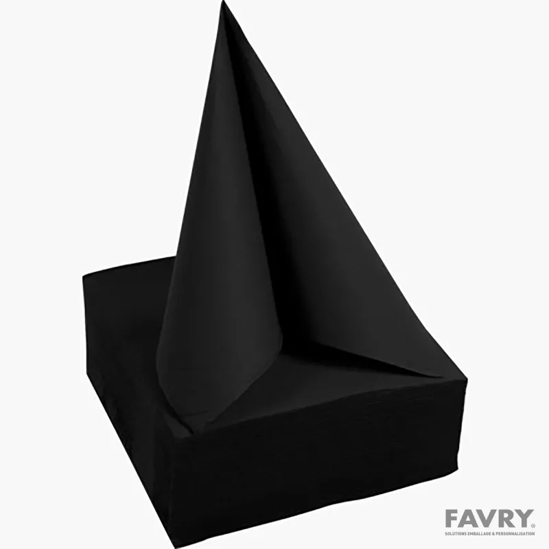 Serviette ouate double point noire 38 x 38 cm