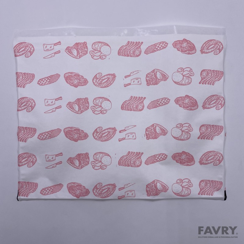 Pochette adhésive 250 x 320 mm boucherie