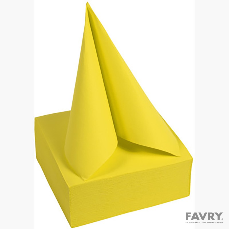 Serviette ouate 38 x 38 jaune citron | Favry