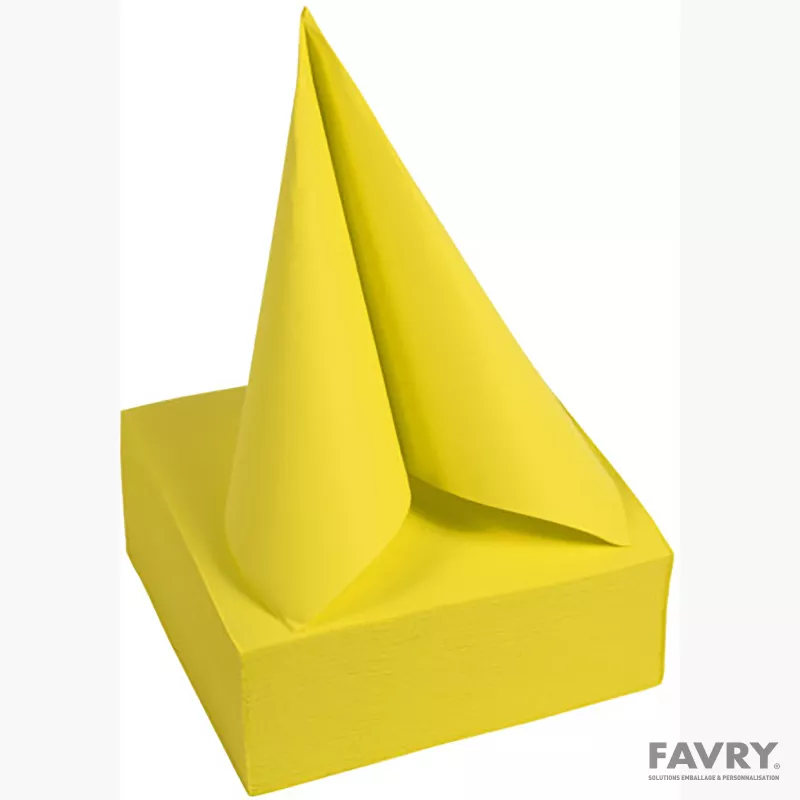 Serviette ouate 38 x 38 jaune citron | Favry