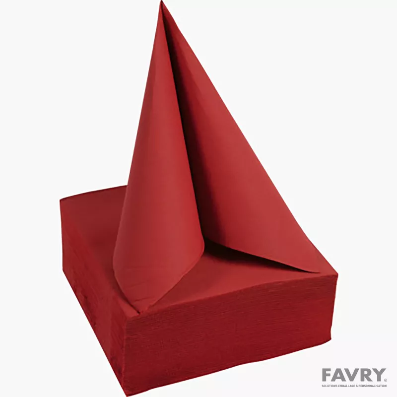 Serviette ouate rouge 38 x 38 cm | Favry Emballage