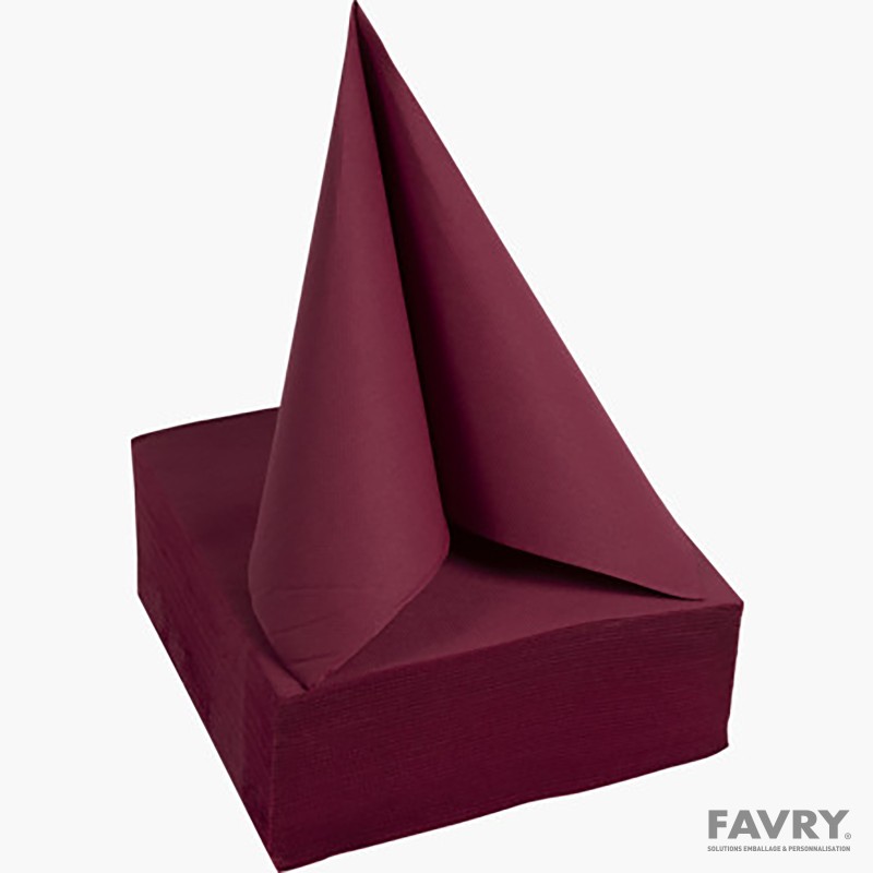 Serviette ouate bordeaux 38 x 38 cm | Favry