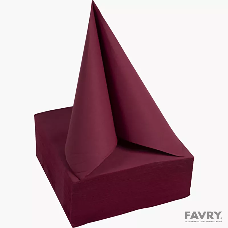 Serviette ouate bordeaux 38 x 38 cm | Favry