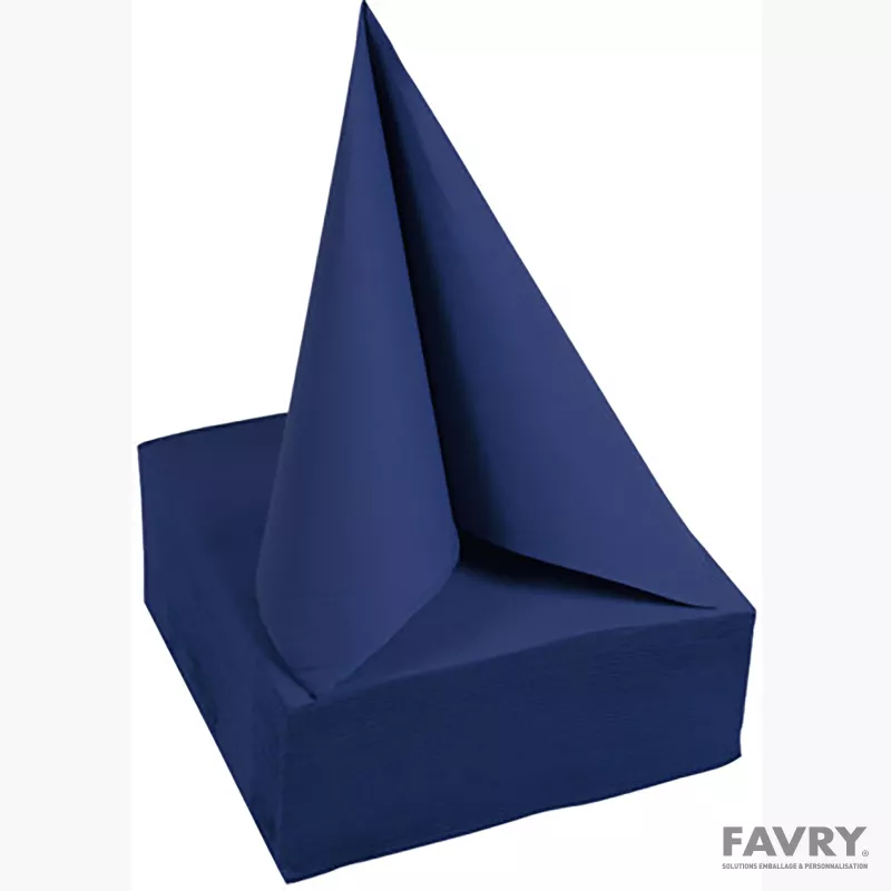 Serviette ouate 38 x 38 bleu marine | Favry